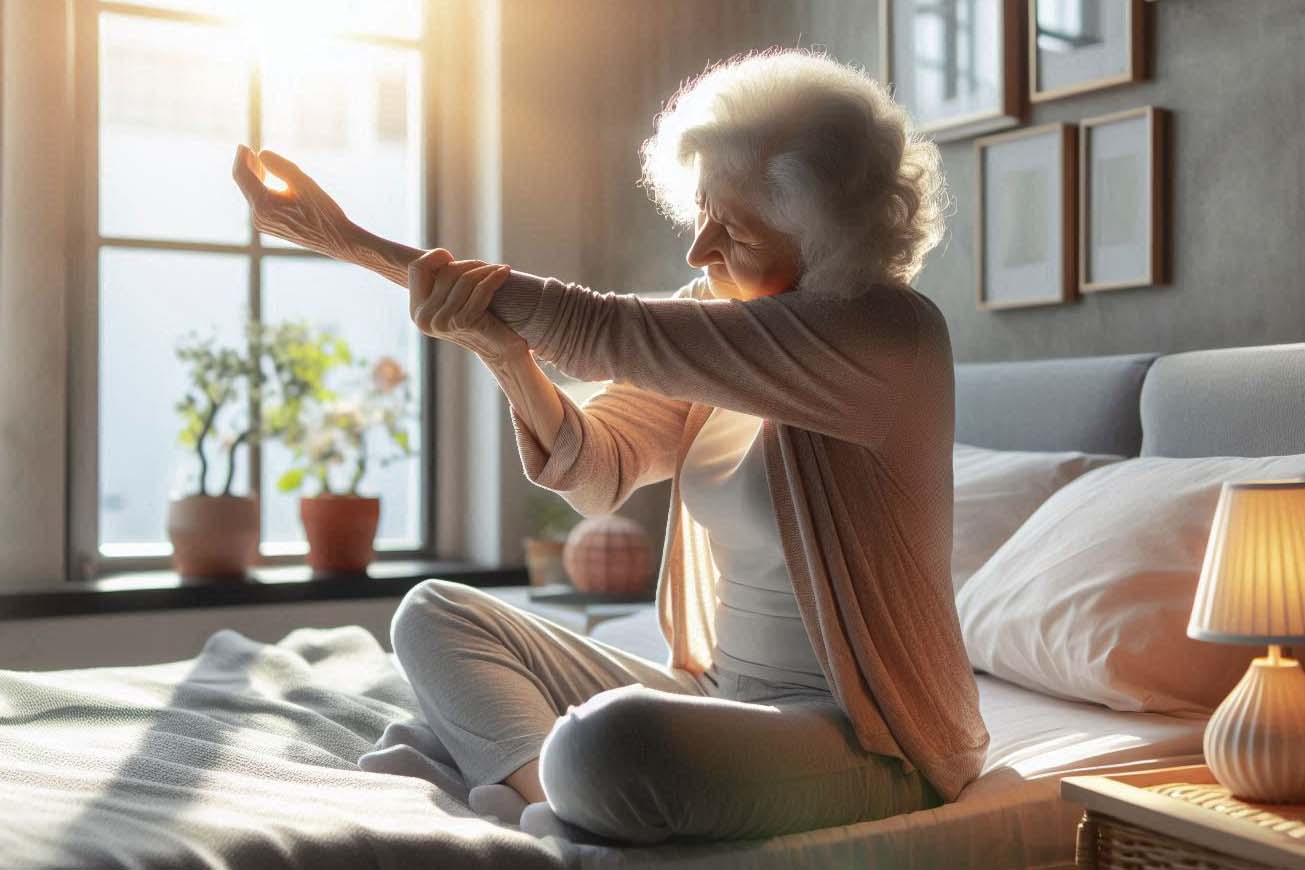 Stiffness in the morning will make it difficult to move around and perform daily tasks. Photo - AI: Ngoc Thuy