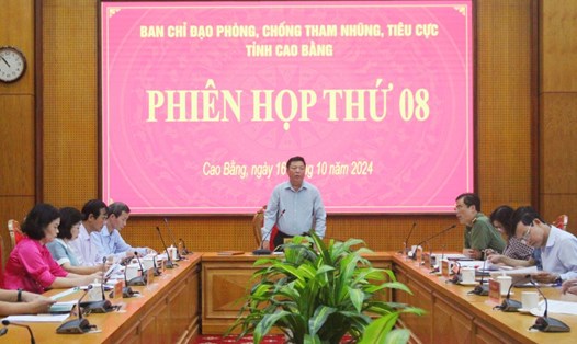 Ban Chỉ đạo Phòng, chống tham nhũng tỉnh Cao Bằng vừa họp phiên thứ 8. Ảnh: Minh Hòa.