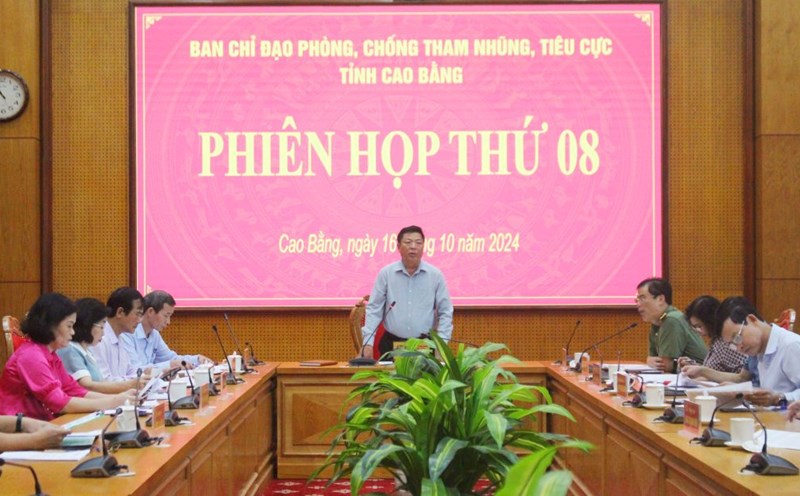 The Steering Committee for Anti-Corruption of Cao Bang province has just held its 8th meeting. Photo: Minh Hoa.