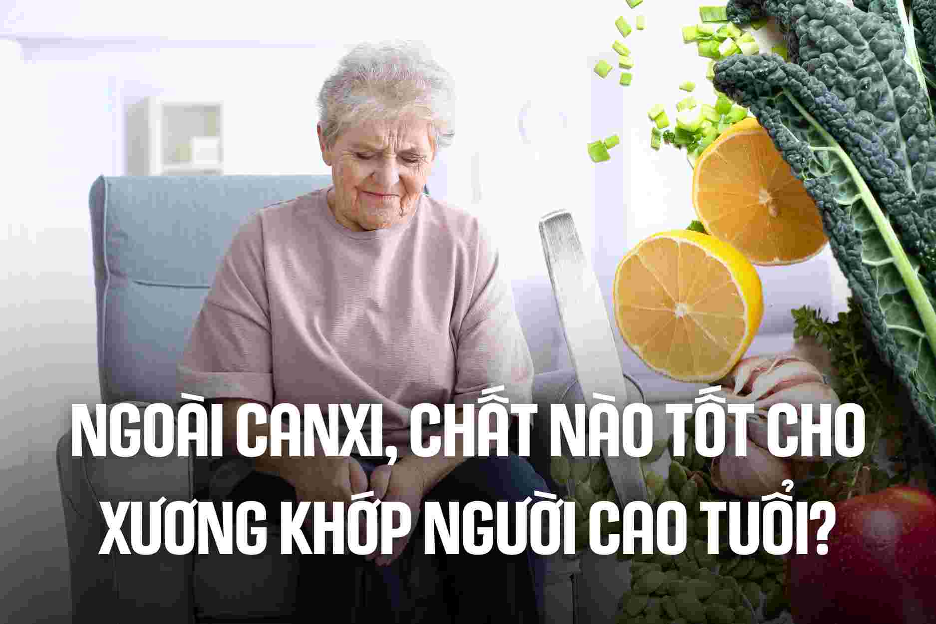 Besides calcium, what other substances are good for the bones and joints of the elderly?