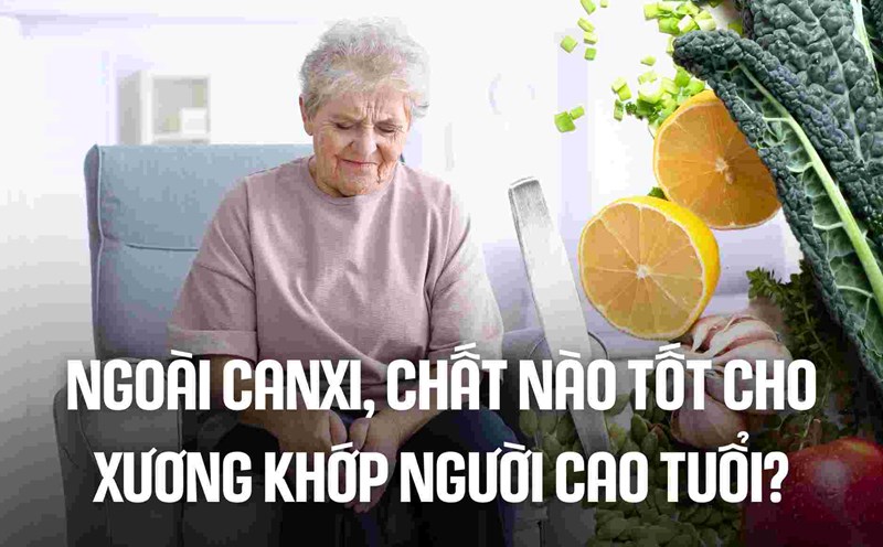 Besides calcium, what other substances are good for the bones and joints of the elderly?