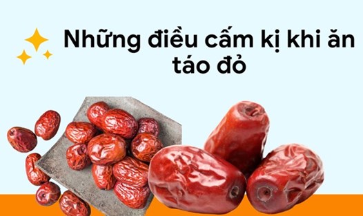 Táo đỏ có nhiều giá trị dinh dưỡng nhưng cần chú ý khi sử dụng. Ảnh ghép: HƯƠNG SƠN
