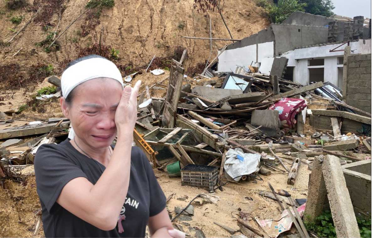 Gia dinh chi Tham hien phai o trong ngoi nha cai tao tu chuong nha. Anh: Tran Bui