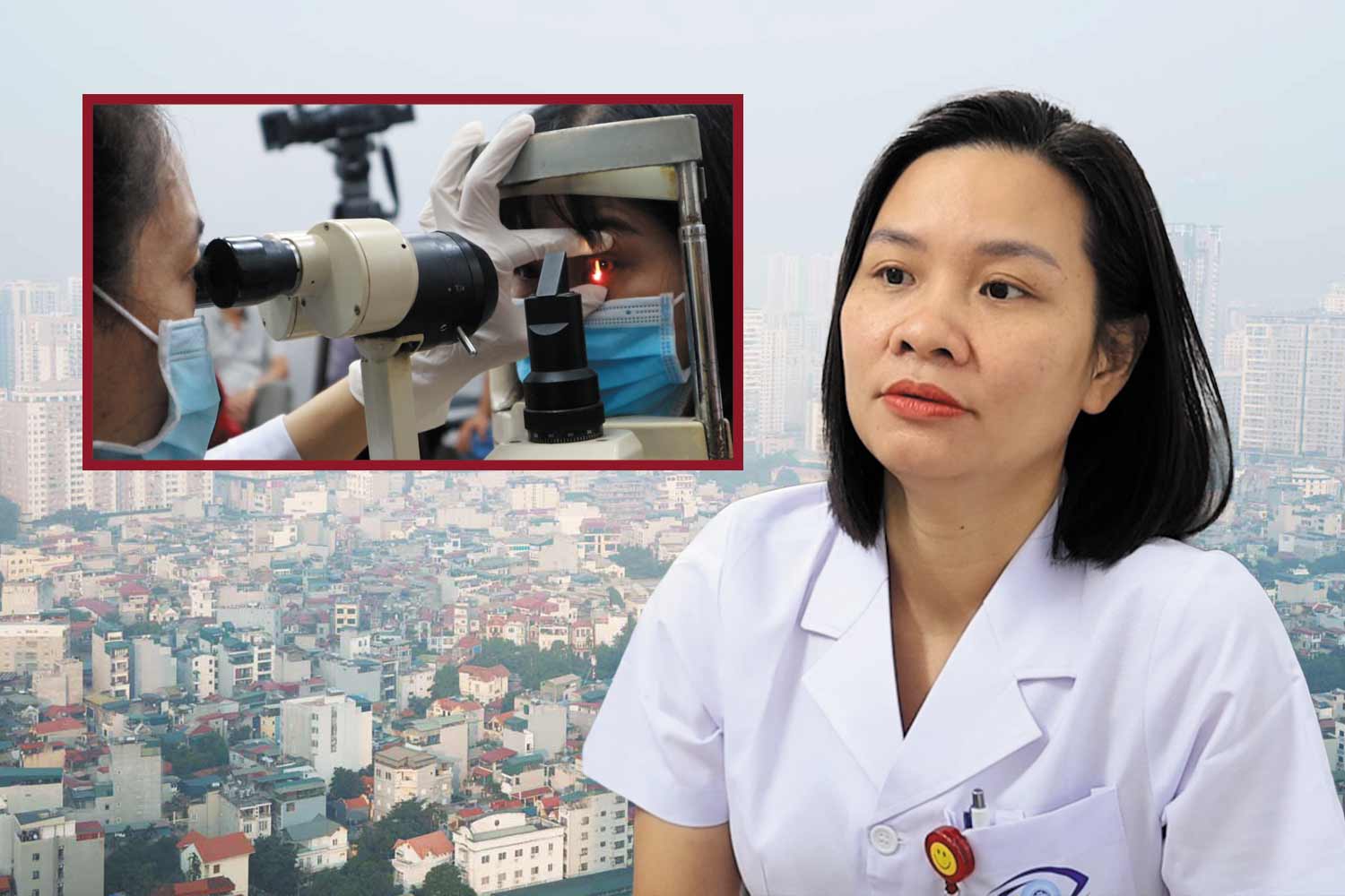 Warning of eye diseases when exposed to polluted environment
