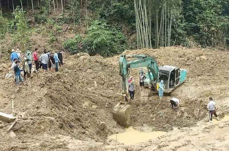 The body of a man missing due to a landslide in Bac Ha district has been found. Photo: Viet Vinh