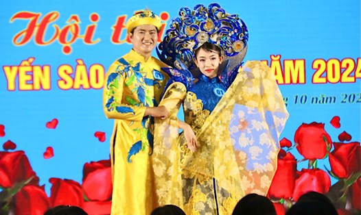 Tạo sân chơi để lao động nữ thể hiện tài năng của mình ở cuộc thi Tôn vinh nét đẹp Yến sào Khánh Hòa. Ảnh: Linh