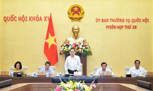 Phiên họp thứ 38 của Ủy ban Thường vụ Quốc hội. Ảnh: Quốc hội