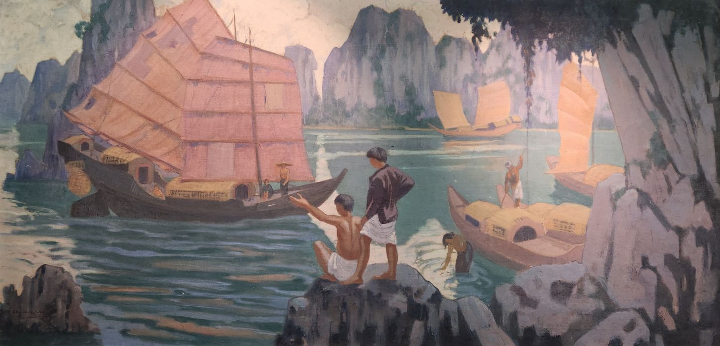 Halong Landscape, 1930, oil on canvas, by Raymond Virac. Photo: Provided by Nguyen Quoc Dinh