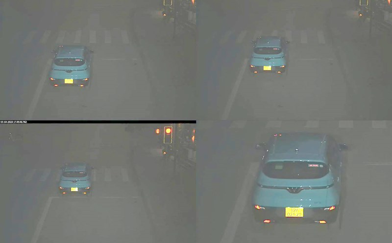 Vehicles of the Dong Bac Green Taxi company were recorded by traffic cameras in Cao Bang province violating traffic laws. Photo: Cao Bang Police.