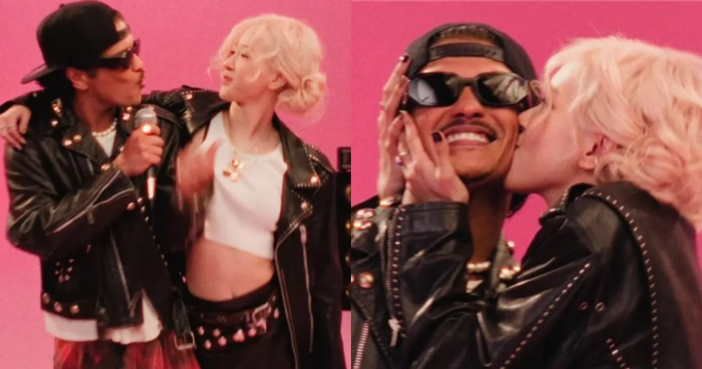 Rose has a lovely interaction with Bruno Mars. Photo: Cut from MV