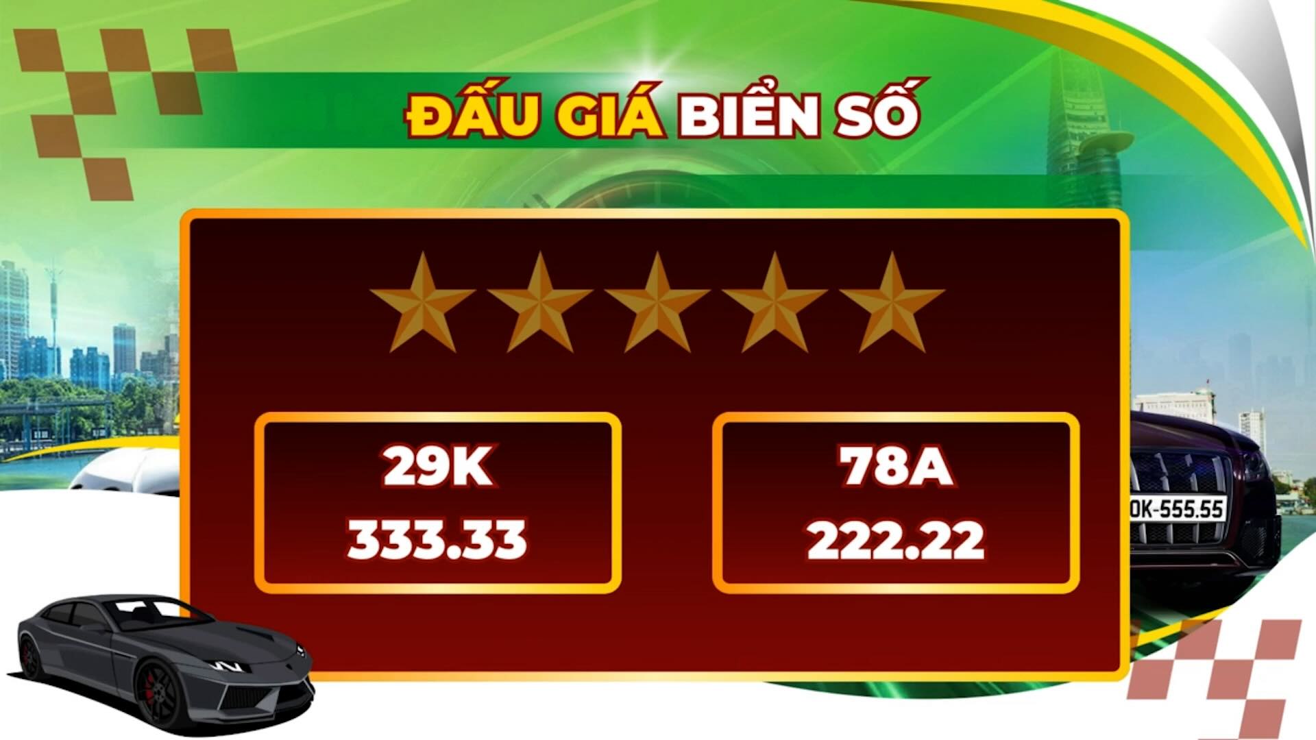 A series of five-digit license plates worth billions of dong are available in the auction on October 28-29