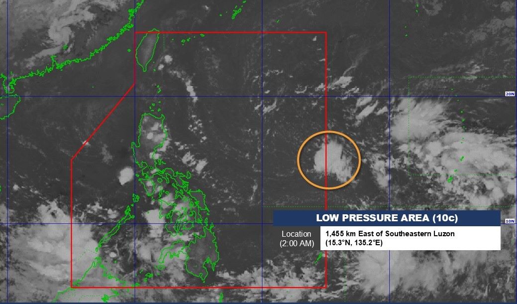 Vi tri ap thap 10c hoi 2h ngay 19.10.2024. Anh: PAGASA