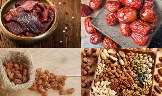 Người cao tuổi có thể bổ sung một số món ăn vặt giúp kéo dài tuổi thọ. Đồ họa: Hạ Mây