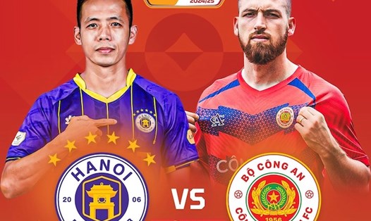 Hà Nội FC gặp Công an Hà Nội tại vòng 4 V.League 2024-2025. Ảnh: FPT Play
