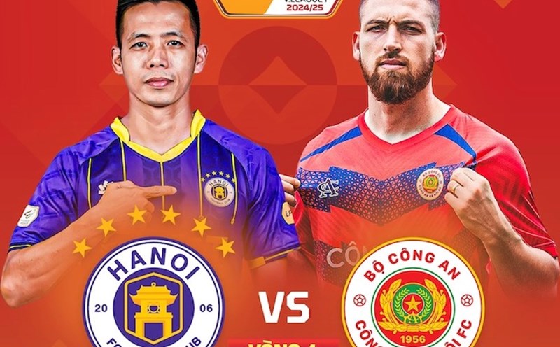 Hanoi FC meets Hanoi Police in round 4 of V.League 2024-2025. Photo: FPT Play