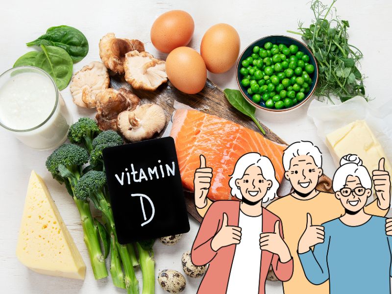 Elderly people supplement vitamin D for good bone and joint health. Graphics: Ha May