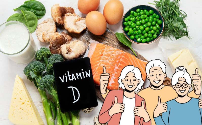 Elderly people supplement vitamin D for good bone and joint health. Graphics: Ha May