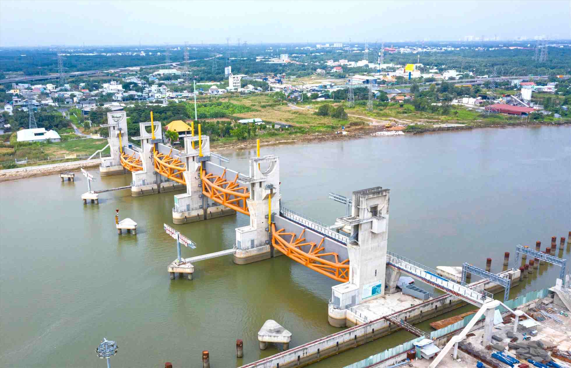 Muong Chuoi Sluice - one of 6 tide-prevention sluices in the project. Photo: Minh Quan