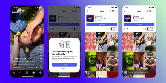 Instagram cho phép thêm bài hát vào thư viện Spotify