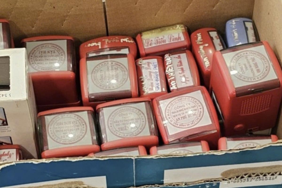 The case of establishing 168 "ghost" companies to illegally buy and sell invoices in Ho Chi Minh City. Photo: Provided by the police