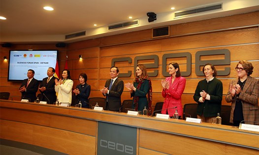 Diễn đàn Doanh nghiệp Việt Nam -Tây Ban Nha với sự tham dự của Phó Thủ tướng Trần Lưu Quang vào thời điểm tháng 4.2023. Ảnh: VGP/Hải Minh