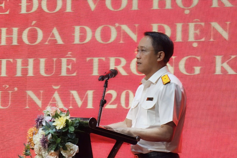 Phó Tổng cục trưởng Tổng cục Thuế Mai Sơn phát biểu chỉ đạo hội nghị. Ảnh: Tổng cục Thuế
