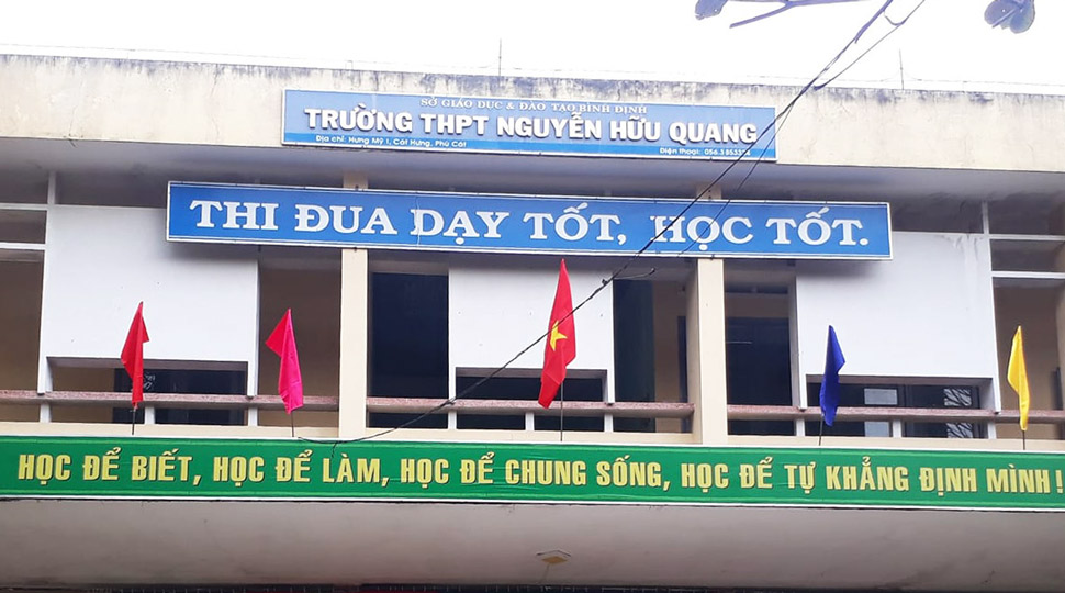 Truong THPT Nguyen Huu Quang (huyen Phu Cat). Anh: Cong thong tin Truong THPT Nguyen Huu Quang