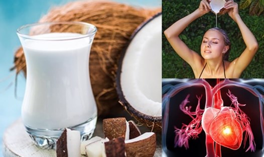 Sữa dừa chứa nhiều chất dinh dưỡng có lợi cho sức khỏe và tốt cho tim. Đồ họa: Ánh Nhiên.