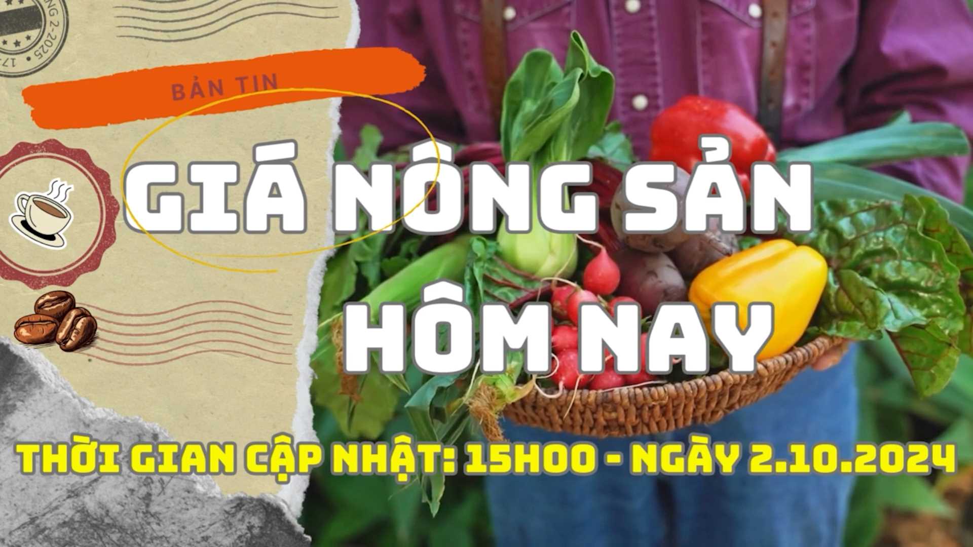 Giá nông sản hôm nay 2.10: Giá cà phê tiếp tục giảm