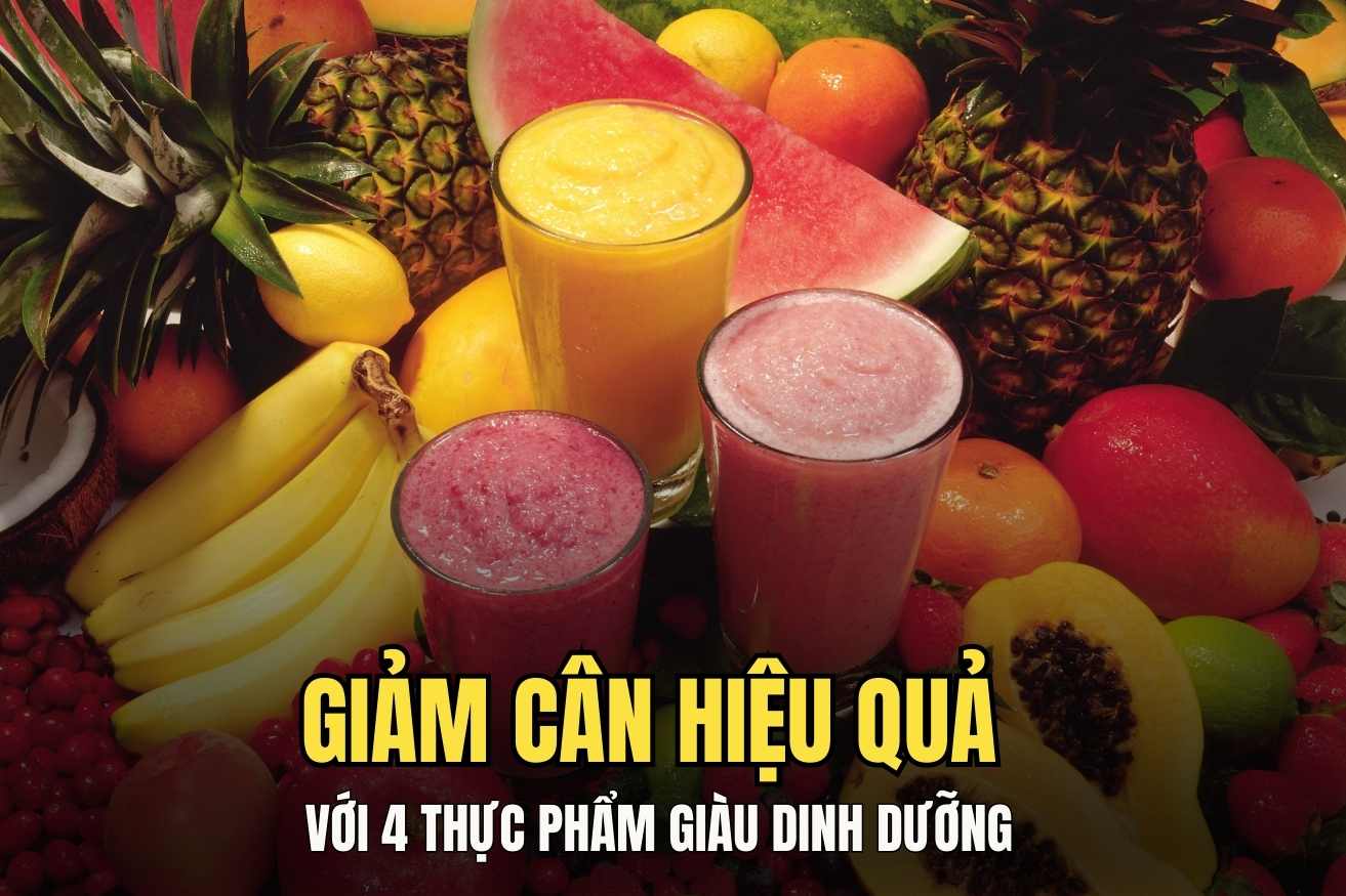 4 thực phẩm giàu dinh dưỡng giúp giảm cân hiệu quả. Đồ họa: Hoài Lan