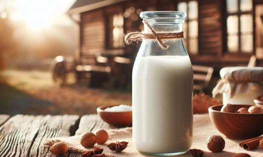 Sữa thô chứa vitamin được biết đến với đặc tính phục hồi và trẻ hóa da. Ảnh - AI: Ngọc Thùy