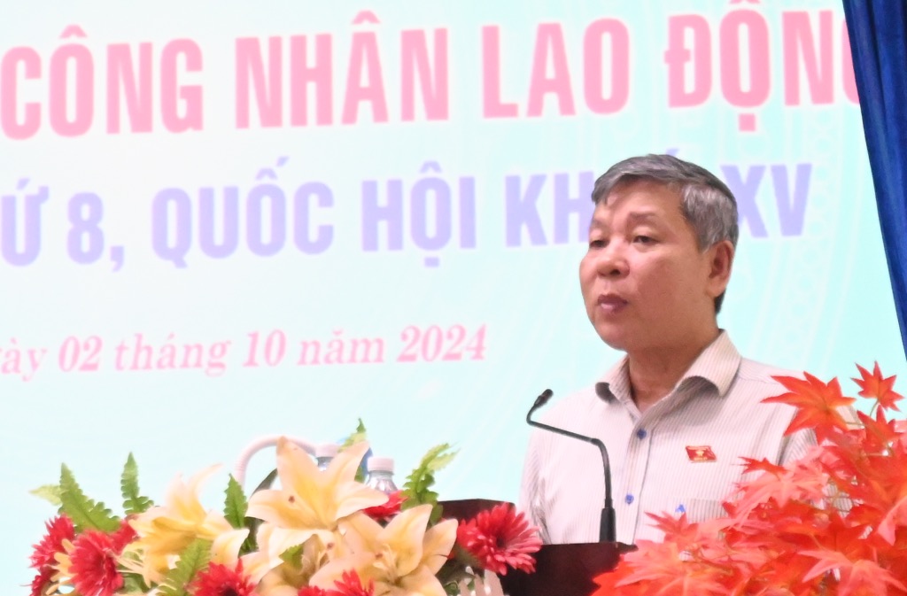 Ong Nguyen Hoang Mai - Pho Chu nhiem Uy ban Xa hoi cua Quoc hoi khoa XV - phat bieu tai hoi nghi. Anh: Thanh Nhan