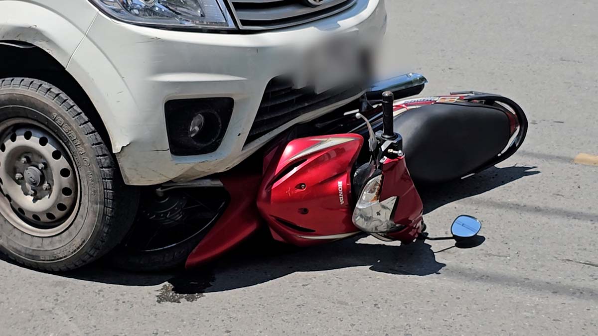 Taking his grandchild home from school, the man driving collided with a car.