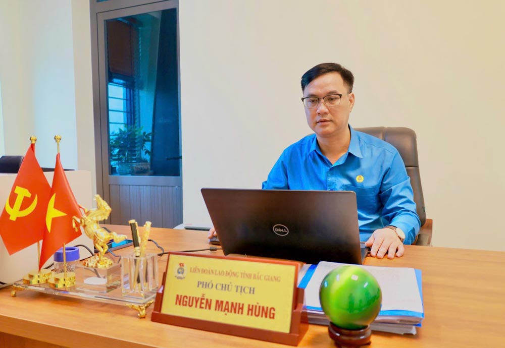 Mr. Nguyen Manh Hung - Permanent Vice President of Bac Giang Provincial Labor Federation. Photo: Quyet Chien
