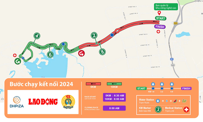 Route map of the "Connecting Steps 2024" Running Race in Da Nang. Photo: Tuong Minh