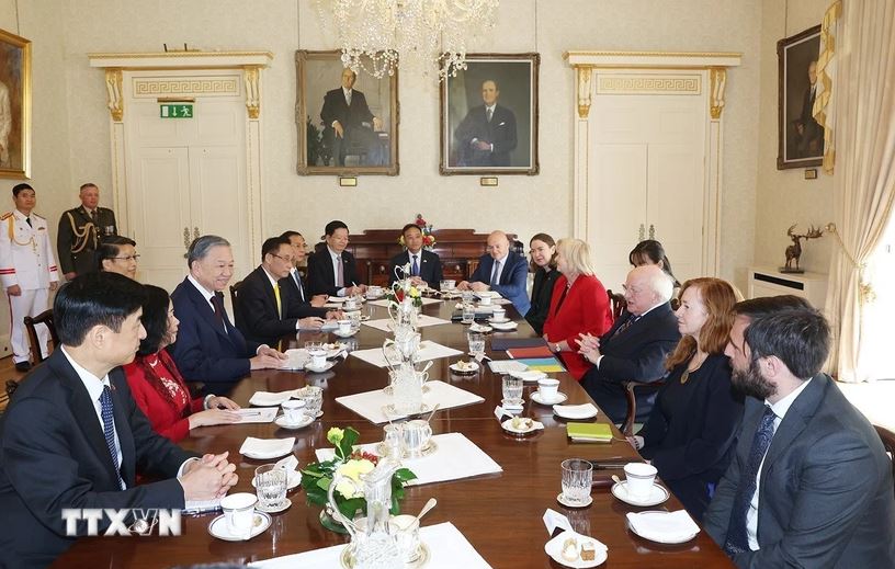 General Secretary and President To Lam and Irish President Michael Higgins co-chaired the talks. Photo: VNA