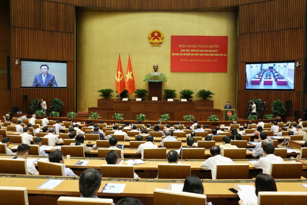 The national conference to disseminate and implement Resolution 10 of the Central Committee took place on October 20. Photo: T.Vuong
