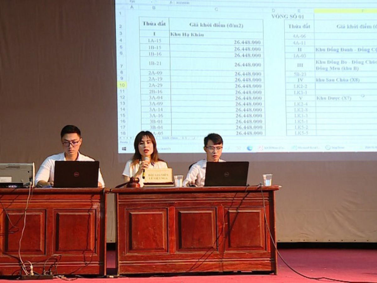 Ha Dong District auctioned 27 residential land plots in Phu Luong, Yen Nghia and Duong Noi wards. Photo: Ha Dong District People's Committee