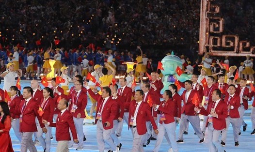 Đoàn thể thao Việt Nam tại ASIAD 19. Ảnh: Bùi Lượng
