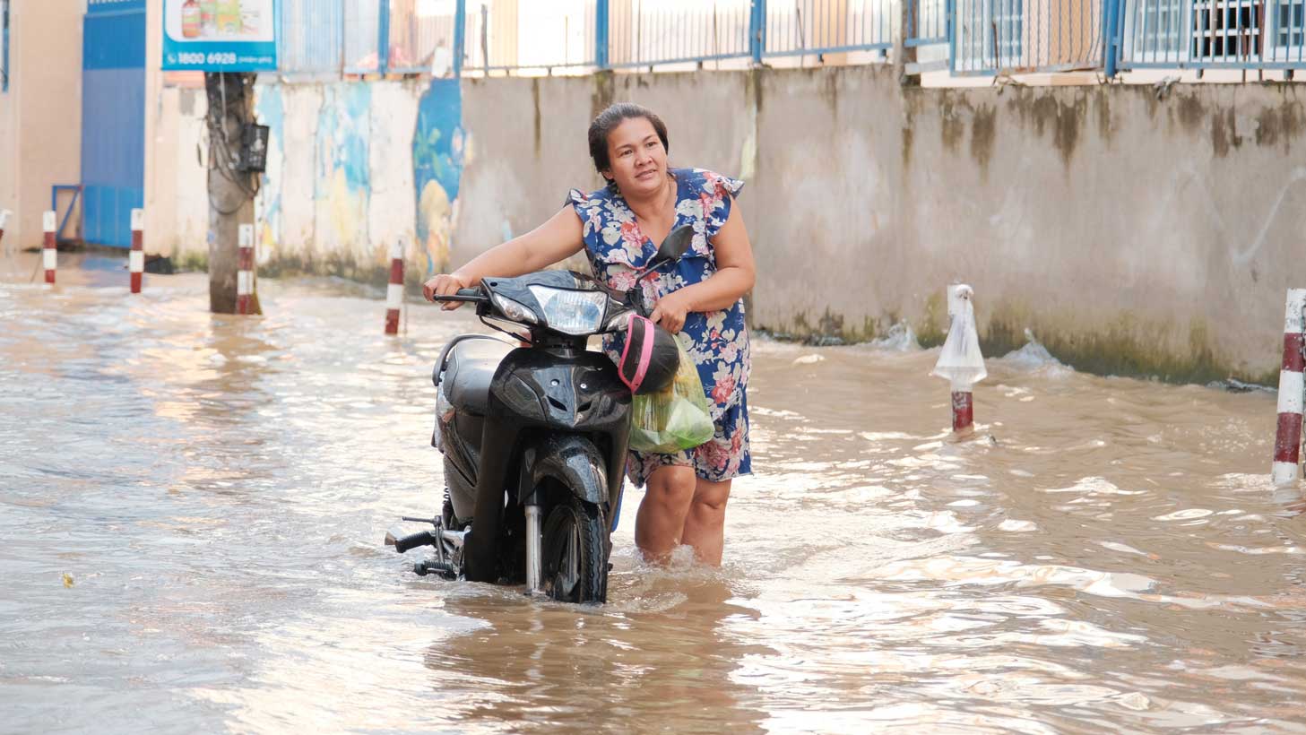 Nguoi dan chat vat di chuyen, co phuong tien con bi chet may.