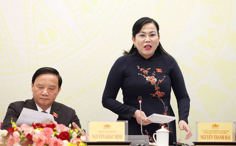 Head of Delegation Affairs of the National Assembly Standing Committee Nguyen Thanh Hai talks about the personnel process for the position of President. Photo: Cao Nguyen.