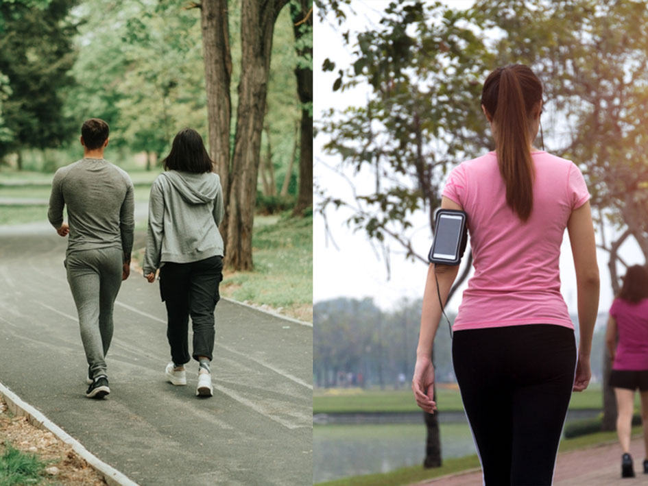 Walking slowly brings many benefits to health and mood. Graphics: Hong Diep