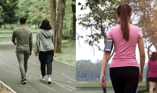 Đi bộ chậm mang lại nhiều lợi ích cho sức khỏe và tâm trạng. Đồ họa: Hồng Diệp