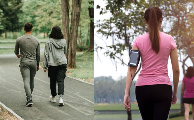 Walking slowly brings many benefits to health and mood. Graphics: Hong Diep