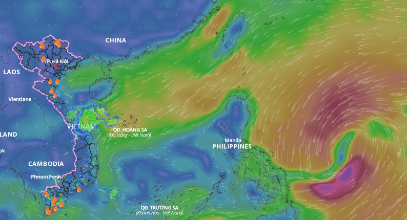 Forecast of wind direction at sea tomorrow, October 21. The East Sea is likely to welcome a tropical depression or storm next week. Source: Vietnam Disaster Monitoring System