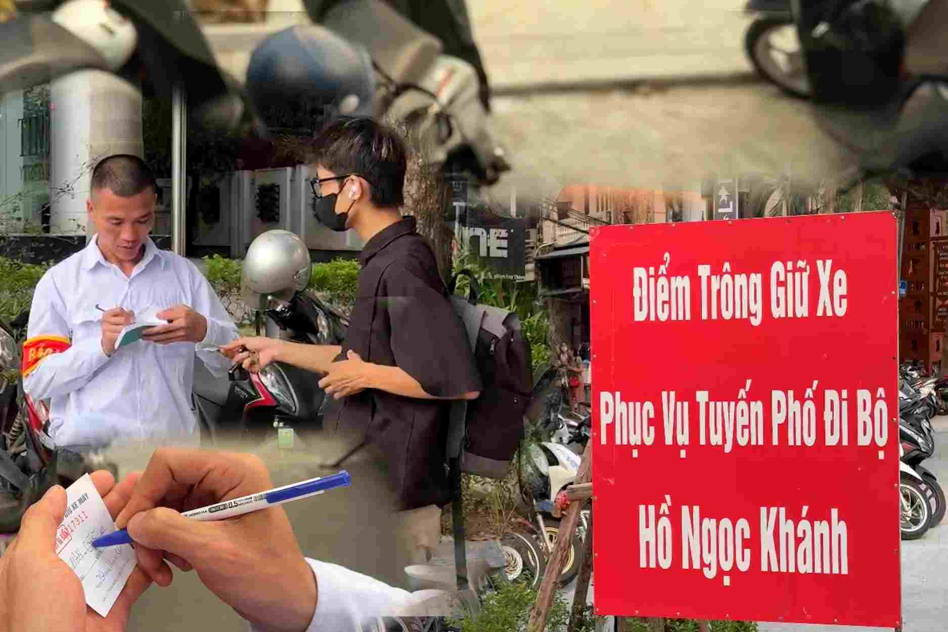 Ngoc Khanh walking street is crowded because there is a safe parking lot