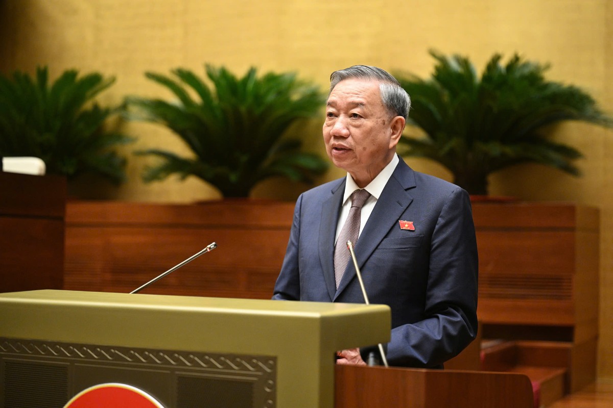 General Secretary and President To Lam speaks at the opening session of the 8th Session of the 15th National Assembly. Photo: Pham Thang