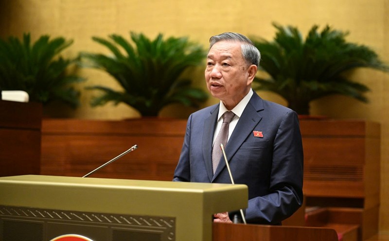 General Secretary and President To Lam speaks at the opening session of the 8th Session of the 15th National Assembly. Photo: Pham Thang