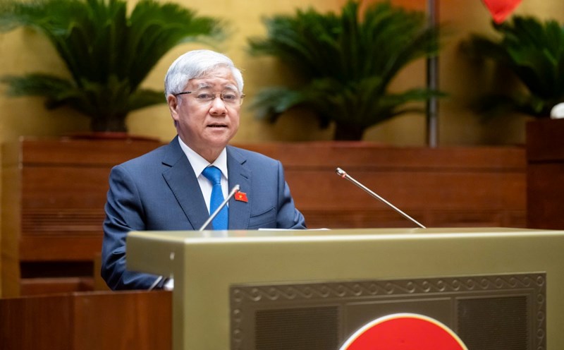 Chairman of the Central Committee of the Vietnam Fatherland Front Do Van Chien said that voters proposed to increase pensions accordingly. Photo: Pham Thang