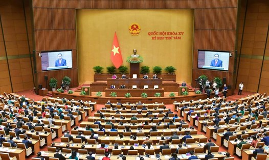 Ngày làm việc thứ nhất Kỳ họp thứ 8, Quốc hội khóa XV. Ảnh: Phạm Thắng